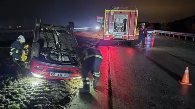 Hatay'da otomobil takla attı: İki kişi yaralandı