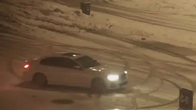 Bolu'da kar üzerinde drift atan sürücülere ceza!