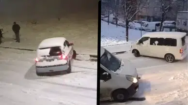 Sultangazi'de olumsuz hava koşulları kazaya neden oldu