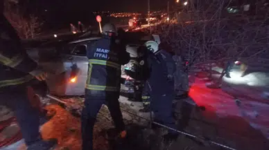 Mardin Artuklu'da otomobil, elektrik direğine çarptı: Sürücü yaralandı