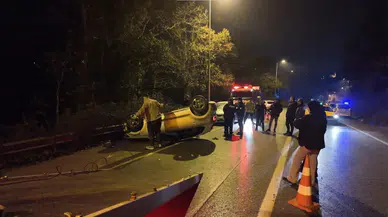 Beykoz'da araç takla attı: 2 kişi yaralandı!