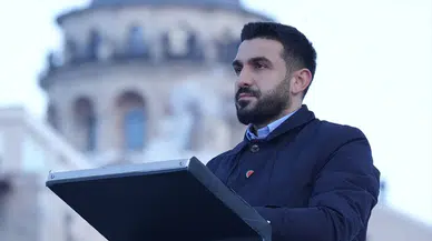 TÜGVA Başkanı Beşinci'den Galata Köprüsü'nde Filistin'e destek mesajı