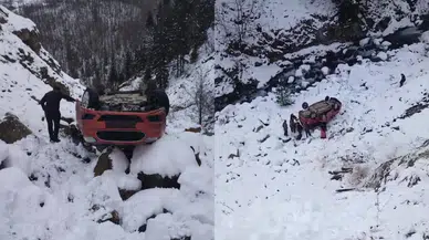 Gümüşhane'de kamyonet dere yatağına yuvarlandı: 1'i ağır 5 kişi yaralandı