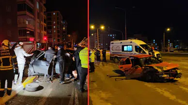 Çorum'da iki otomobil çarpıştı: Yaralılar var