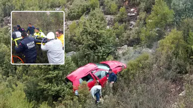 Burdur'da otomobil uçuruma düştü: Kazada sürücü yaralandı