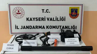 Kayseri'de kaçak kazı yapan 3 kişi suçüstü yakalandı