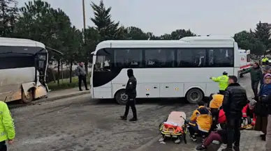Çerkezköy’de iki işçi servisi kafa kafaya çarpıştı: 19 yaralı