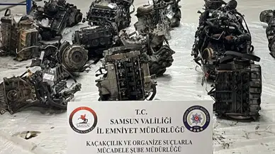 Samsun'da kaçak otomobil motorları yakalandı