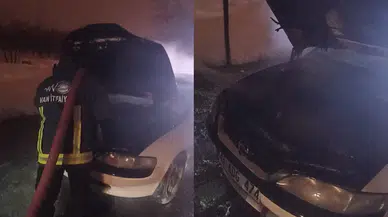 Van'da seyir halindeki araçta yangın çıktı