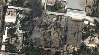 Hamaney’in Tahran’daki yerleşkesine ait hasar görüntüleri paylaşıldı