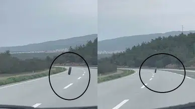 Hatay'da lastik fırladı, otobanda metrelerce ilerledi