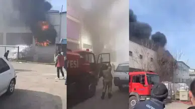 Bursa'da dekoratif köpük üretimi yapılan atölyede yangın