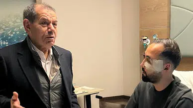 Dursun Özbek, İstanbulspor kalecisi İsa Doğan'ı hastanede ziyaret etti