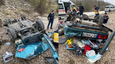 Bolu'da takla atan araçtaki 4 kişi yaralandı