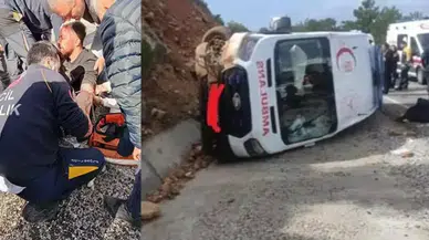 Muğla Seydikemer'de ambulans devrildi :  Paramedik yaralandı