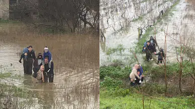 Manisa'da taşkın nedeniyle mahsur kalan aile ekipler tarafından kurtarıldı