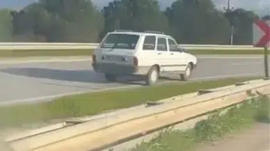 Bursa’da ters şeritten ilerleyen araç trafikte tehlike yarattı