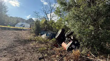 Isparta'da traktör şarampole devrildi : 23 yaşındaki sürücü öldü