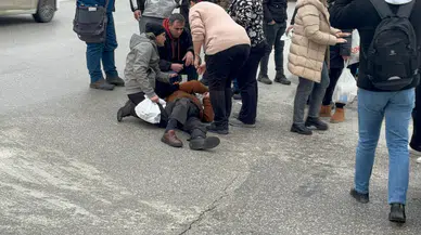 Edirne'de motosikletin yaşlı adama çarpması kameraya yansıdı