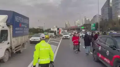 Bağcılar TEM bağlantı yolunda feci kaza : Aracından inen kamyonet şoförü hayatını kaybetti