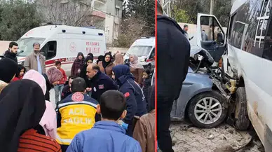 Hatay'da öğrenci servisi ile otomobil çarpıştı : Çok sayıda yaralı var