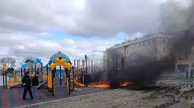 Tekirdağ Ergene'de çocuk parkında yangın çıktı