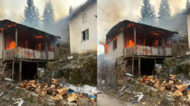 Artvin'de yangın : Cami lojmanı kullanılamaz hale geldi