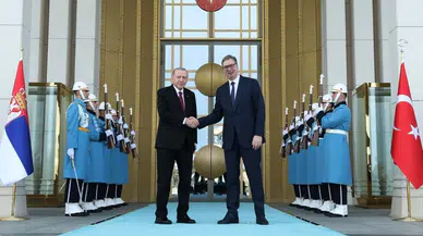 Cumhurbaşkanı Erdoğan, Sırbistan Cumhurbaşkanı Vucic'i karşıladı