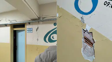 Tokat'ta deprem etkisi : Okul duvarları çatladı