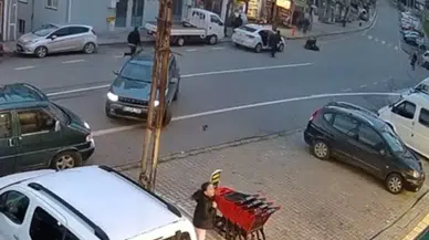 Trabzon'da otomobilin çarptığı kadın metrelerce savruldu : İşte o kaza anı