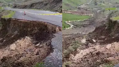 Diyarbakır Çermik'te sağanak etkisi : Yol çöktü