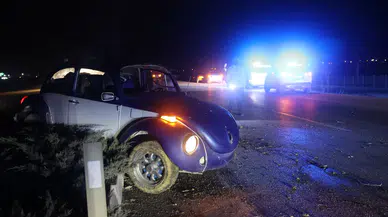 Konya'da otomobil takla attı : Kazada 3 kişi yaralandı