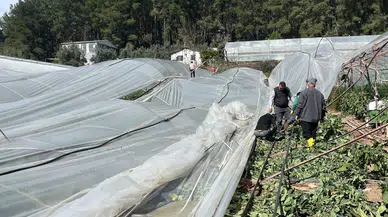 Antalya'da hortum dehşet saçtı : Seralar yerle bir oldu