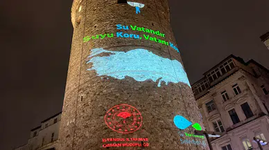 Galata Kulesi'nde 'Dünya Su Günü' farkındalığı