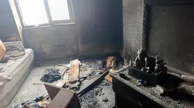 Manavgat'ta otel lojmanında yangın : Eşyalar kullanılamaz hale geldi