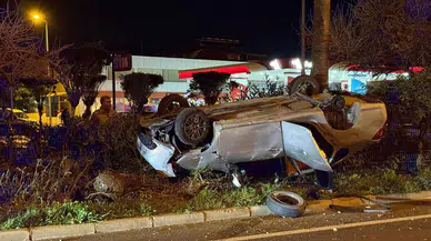 Antalya Gazipaşa’da takla atan otomobilde 4 kişi yaralandı