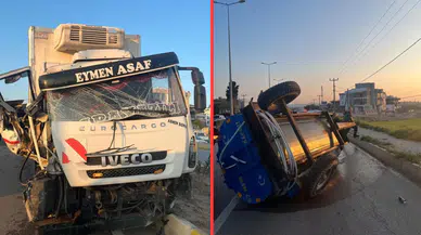 Balıkesir'de kamyon ile traktör çarpıştı : 2 yaralı