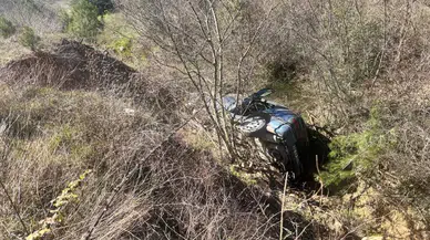 Bilecik'te otomobil dereye uçtu : Sürücü yaralandı