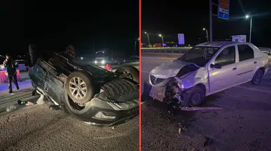 Elazığ'da kaza yapan otomobil ters döndü : 7 yaralı