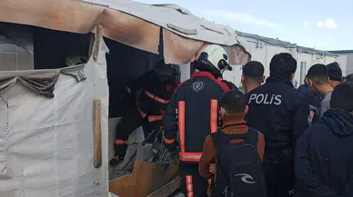 Malatya'daki konteyner kentte çıkan yangın paniğe yol açtı