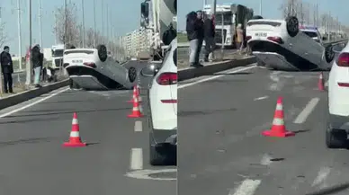 Diyarbakır'da kaza : Araç takla attı