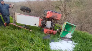 Edirne'de traktörün devrilmesi sonucu çiftçi hayatını kaybetti