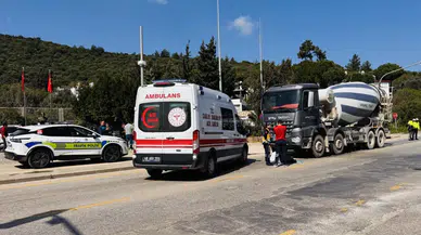 Bodrum'da feci kaza : Beton mikserinin çarptığı yaya öldü