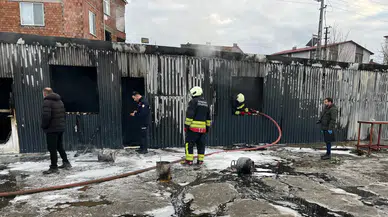 Samsun'da şantiyede korkutan yangın !