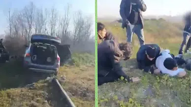 Kuzey Marmara Otoyolu'nda kovalamaca : 6 düzensiz göçmen yakalandı