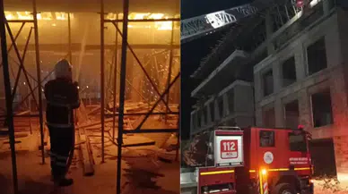 Adıyaman'da inşaat halindeki binada yangın