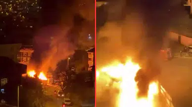 Üsküdar'da işçi konteyneri alevlere teslim oldu