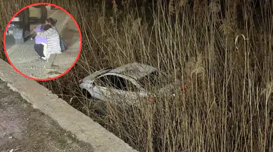 Iğdır'da otomobil sulama kanalına düştü