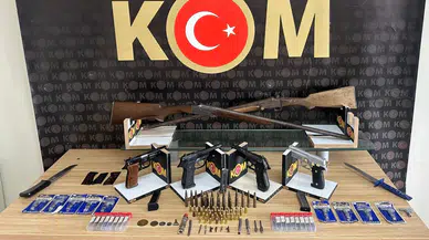 Sivas'ta silah ve mühimmat operasyonu : 6 zanlıdan 1'i tutuklandı