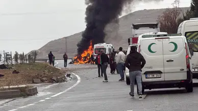 Batman'da takla atan araçta yangın çıktı